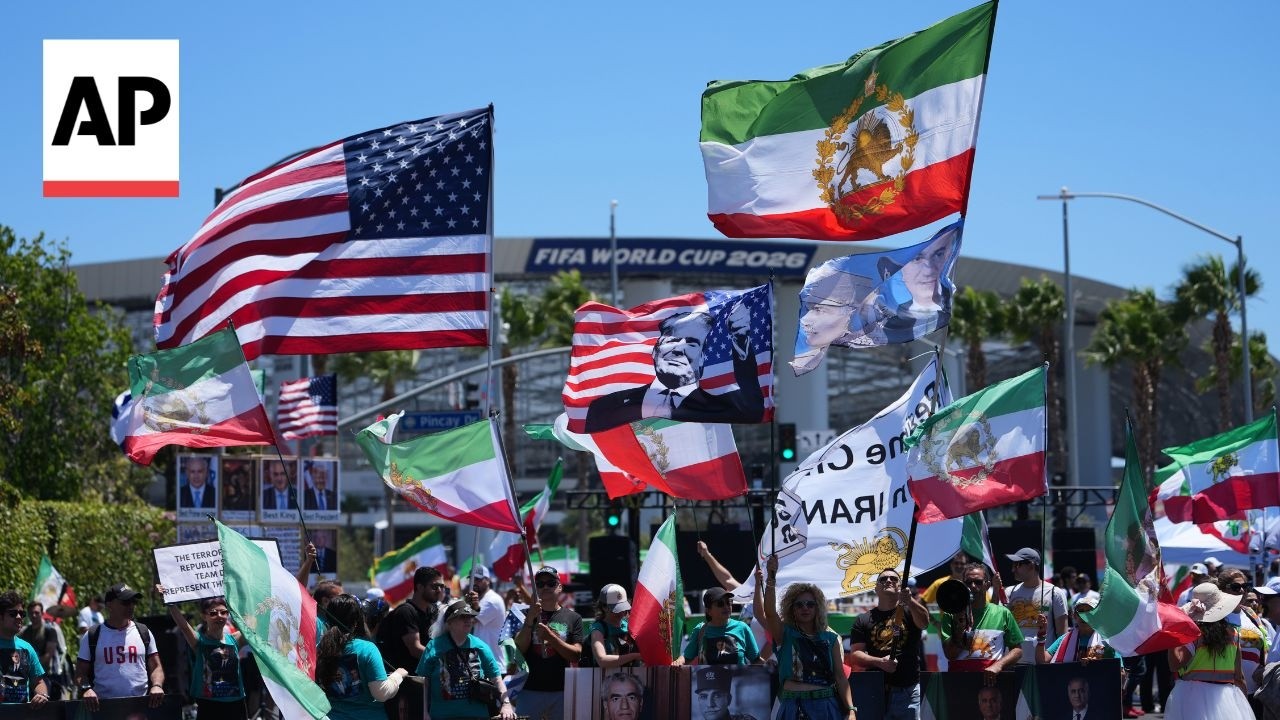Iranian Americans protest against Iran's government ahead of World Cup match