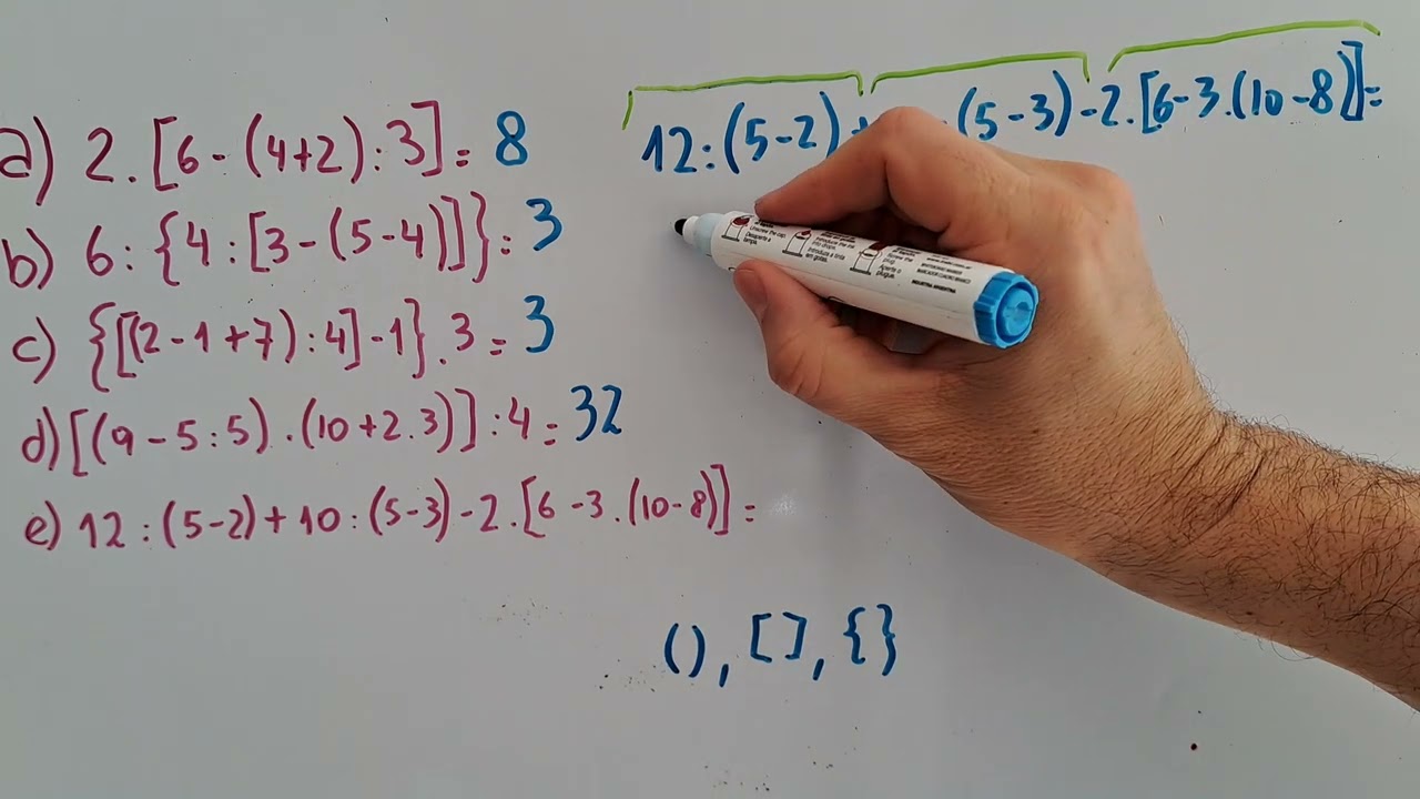 Operaciones Combinadas completa con llaves paréntesis y también corchetes SEPARA EN TÉRMINOS 