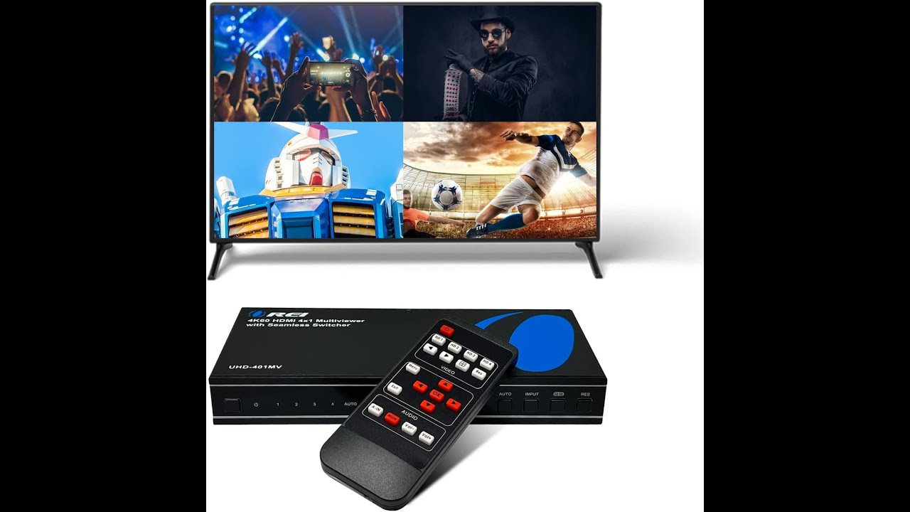 Unboxing, Setup, overview, Using OREI 4K Multi HDMI Viewer Quad 4 in 1 Out, Switcher. 4K 60Hz 1080P