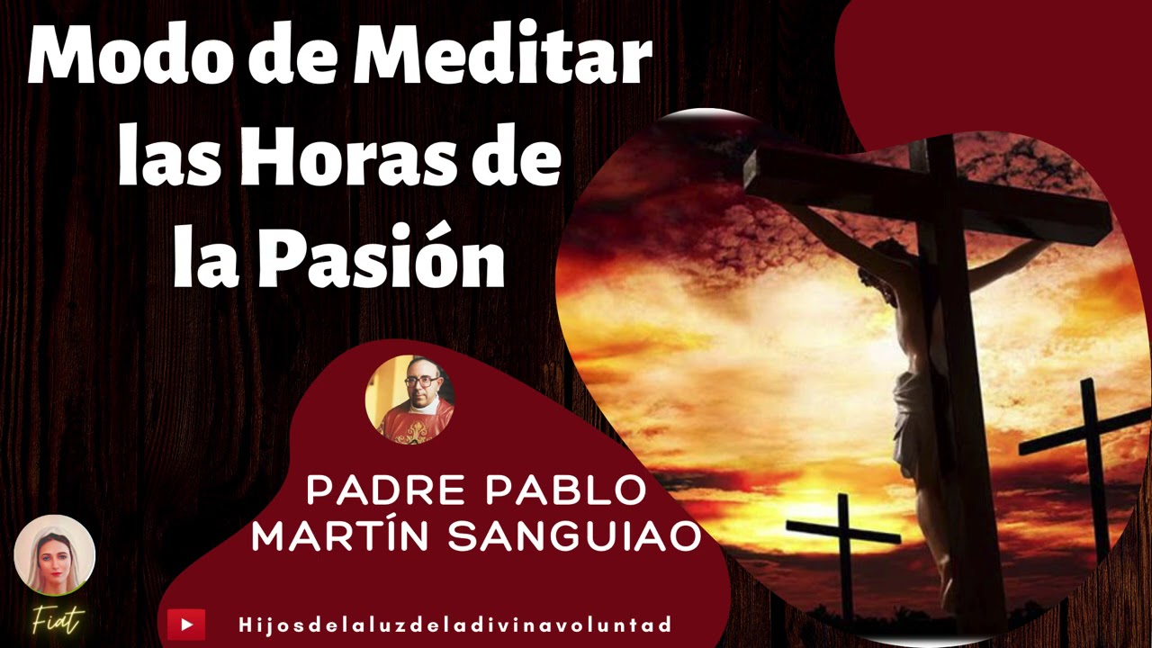 MODO DE MEDITAR EN LAS HORAS DE LA PASIÓN ( P. Pablo Martín Sanguiao Abril 26.2021)