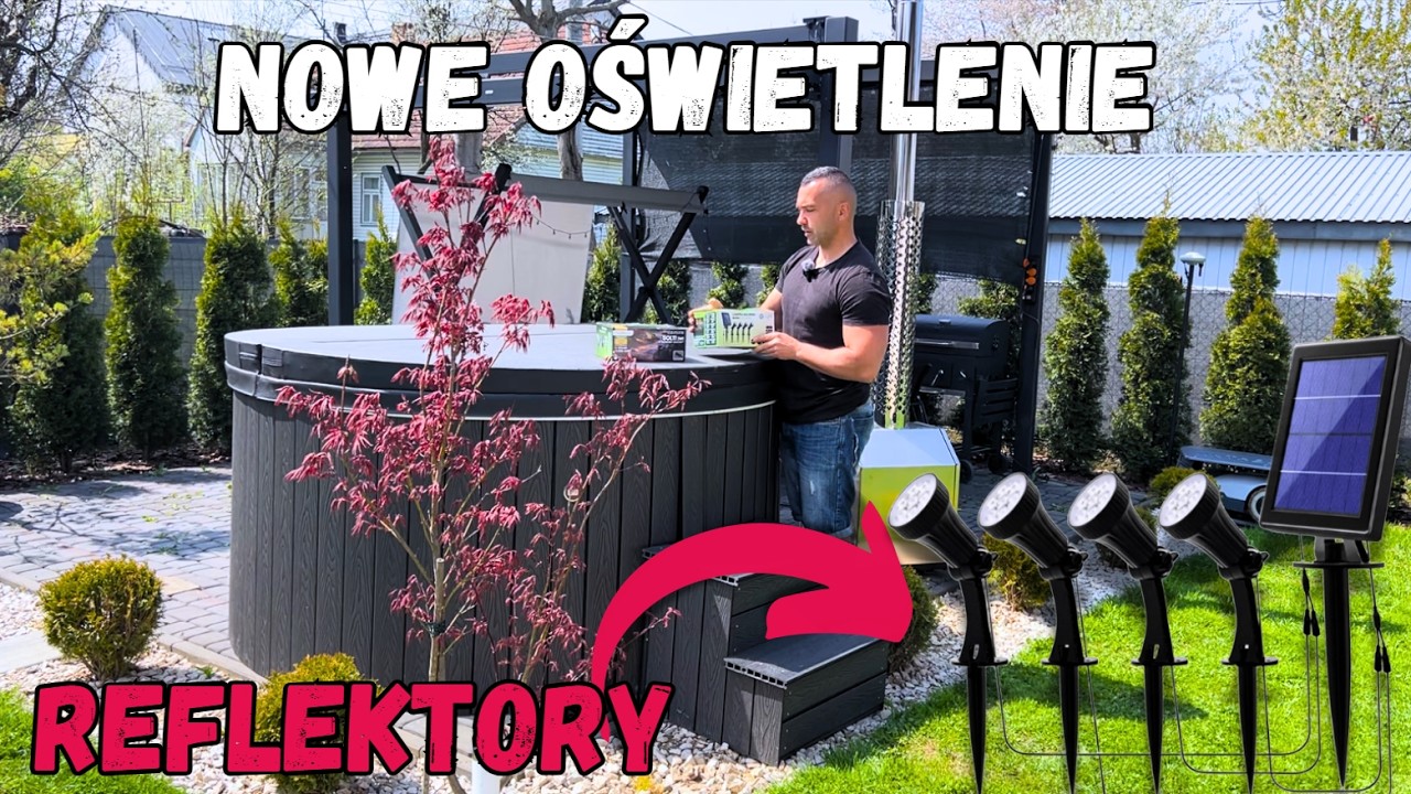 Dekoracyjne oświetlenie ogrodowe | Montujemy reflektory LED w rabatach #oświetlenie  #ogr&oacute;d #dom