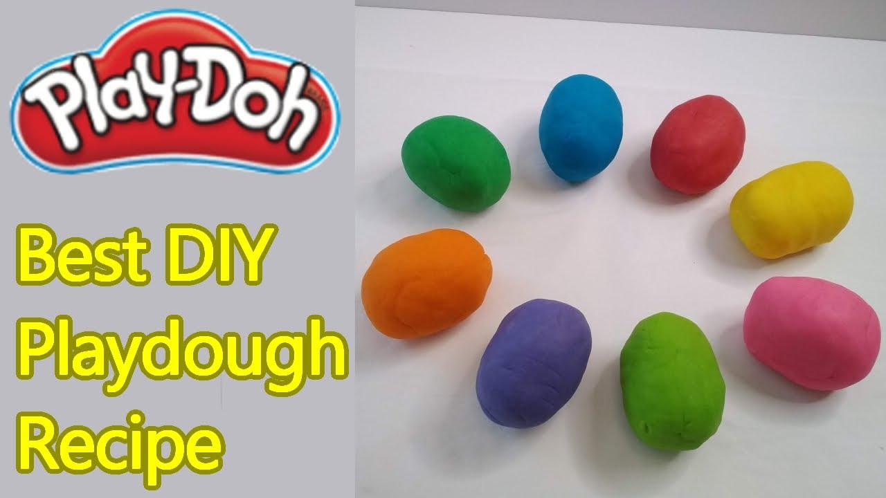 How to make homemade playdough easy, best playdough recipe with cream of tartar flour at home cooked
