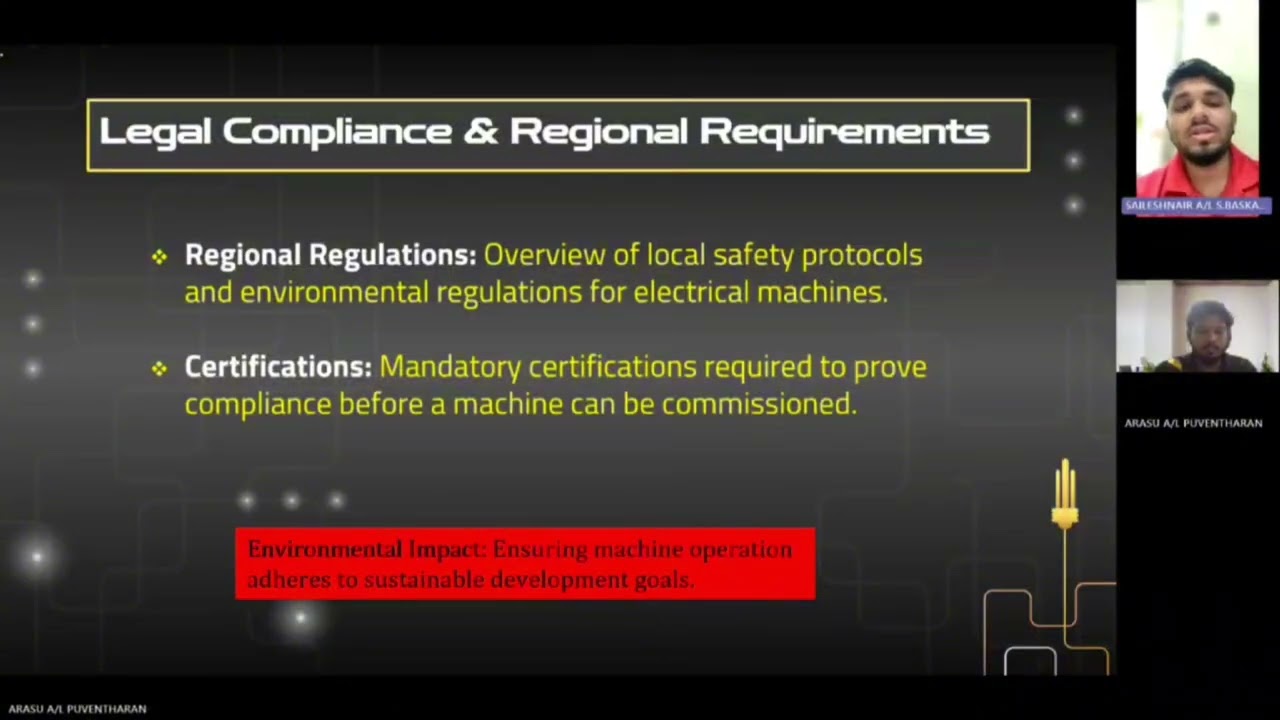 SAFETY AND LEGAL REQUIREMENTS FOR DC AND AC ELECTRIC MACHINES 
