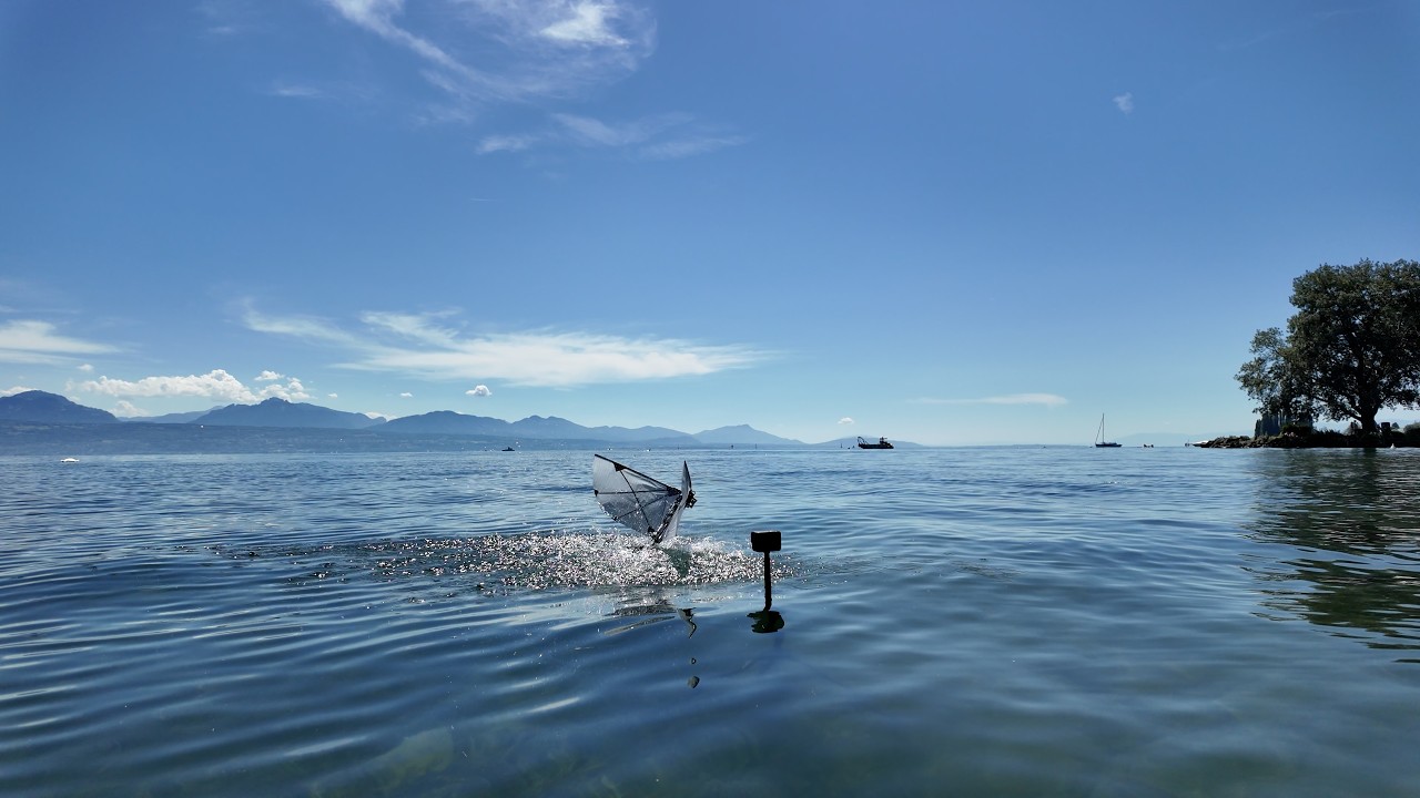 Aerial-aquatic robot with flapping wings