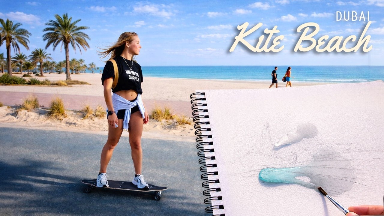 POV Sketch #023 — Kite Beach, Dubai | Beyond the Postcard