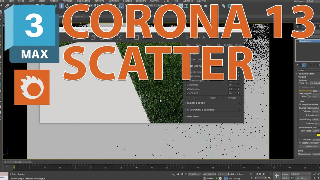 CORONA RENDER 13 3DS MAX SCATTER TUTORIAL