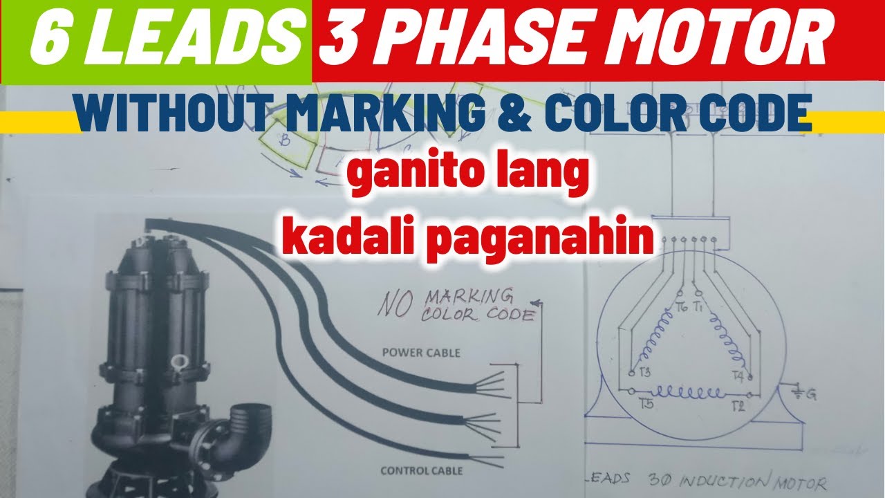HOW TO IDENTIFY  6 LEADS 3 PHASE MOTOR WITHOUT MARKING and COLOR CODE - PINOY