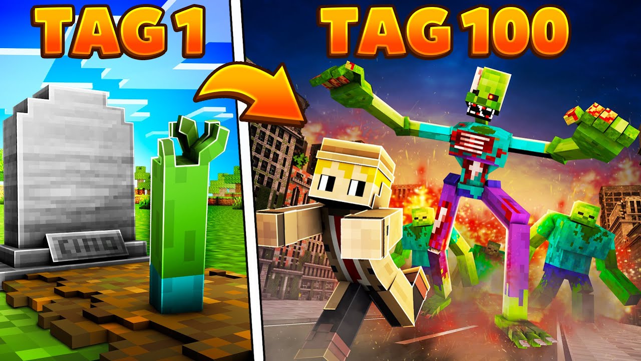 Ich habe 100 Tage in einer Zombie Apokalypse überlebt und das ist passiert!