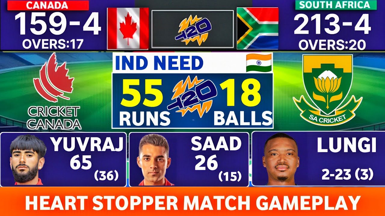 SA vs CAN Match | Heart Stopper | T20 World Cup | Gameplay