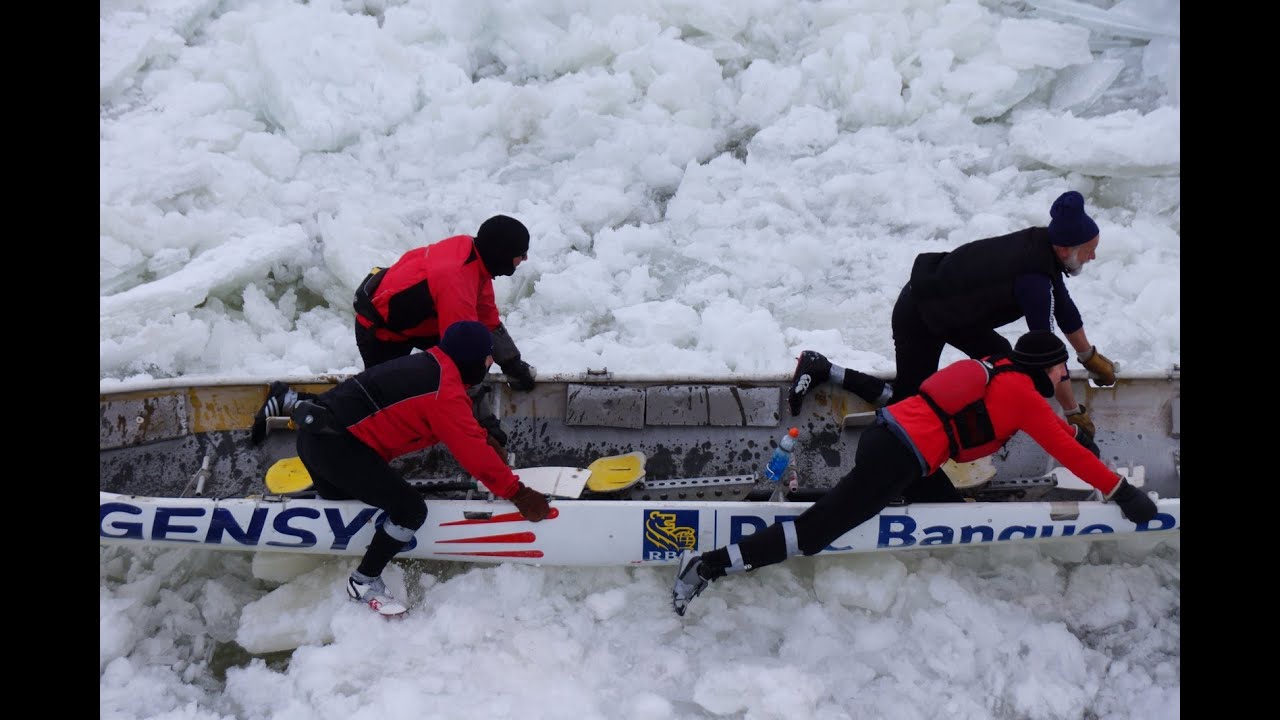 ICE CANOE RACE at Quebec City Carnival (le Grand Défi des Glaces)