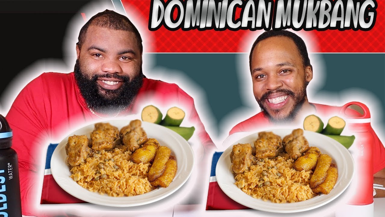 DOMINICAN FOOD MUKBANG| ROASTED PORK, RICE & PEAS| prgang| dominican republic