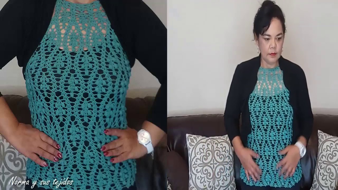Blusa Halter con punto puff (parte1) #blusasnorma #normaysustejidos #crochet