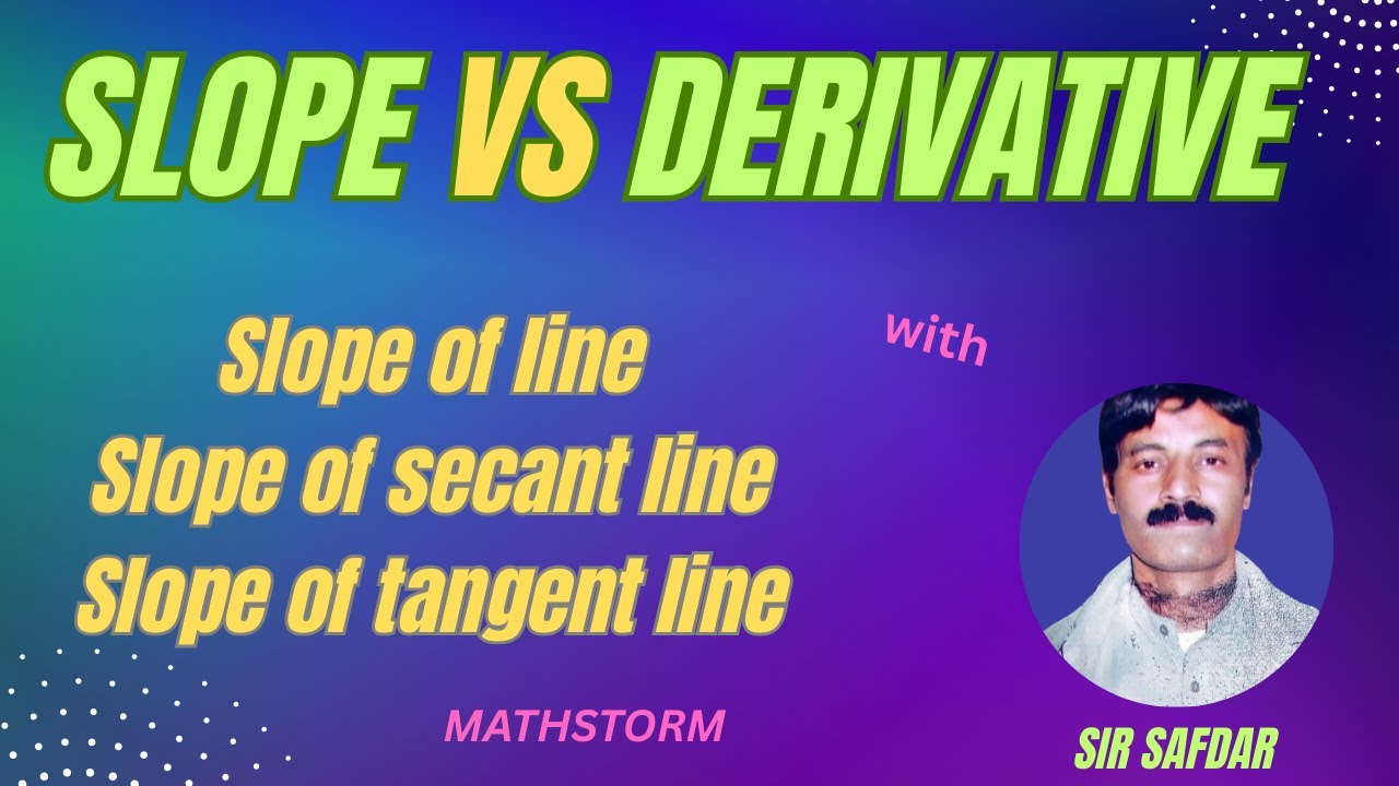 Derivatives ||Slope vs Derivative||Slope of line||Slope of secant line||Slope of tangent line