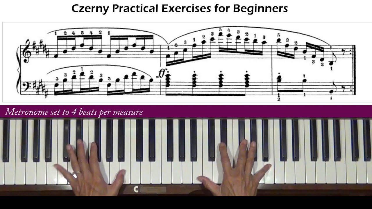 Czerny Practical Exercises for Beginners Op. 599, No. 99 Piano Tutorial