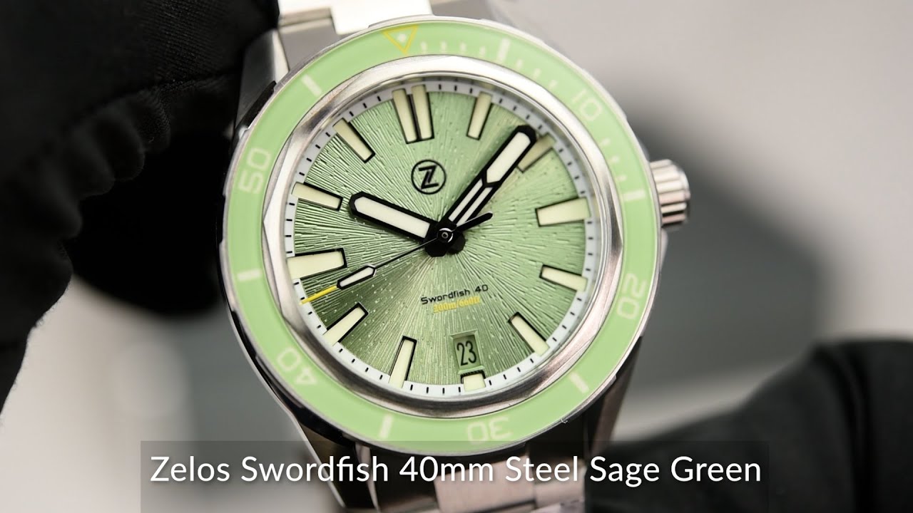 Zelos Swordfish 40mm Steel Sage Green