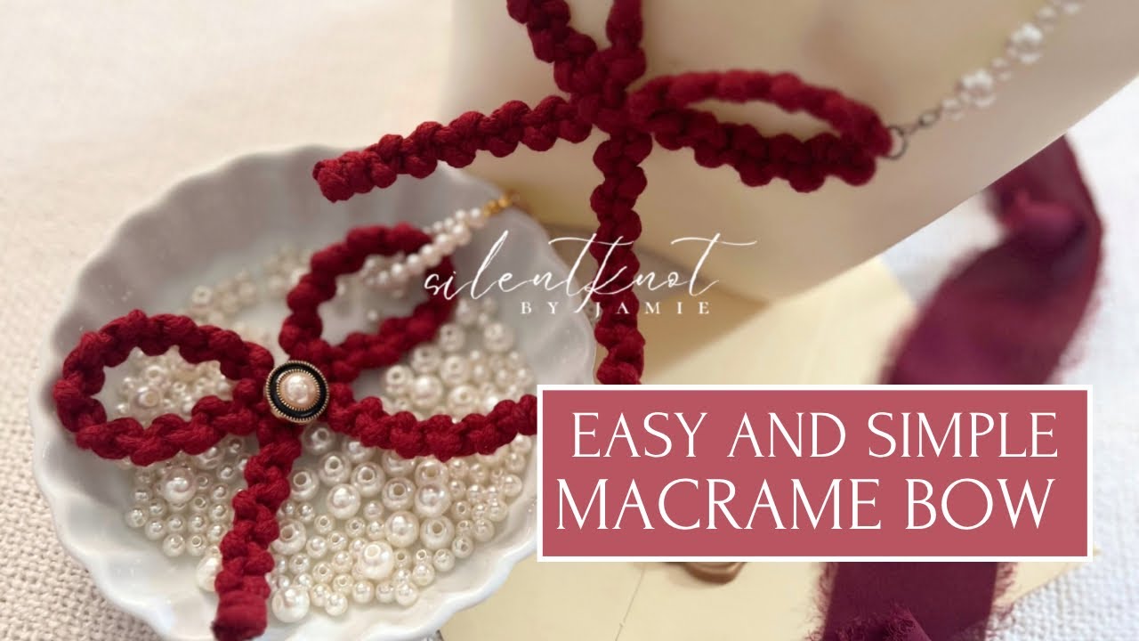 Easy and Simple Macrame Bow / Ribbon (Minimalist Style) Keychain | Necklace | Fashion Accessory 2024
