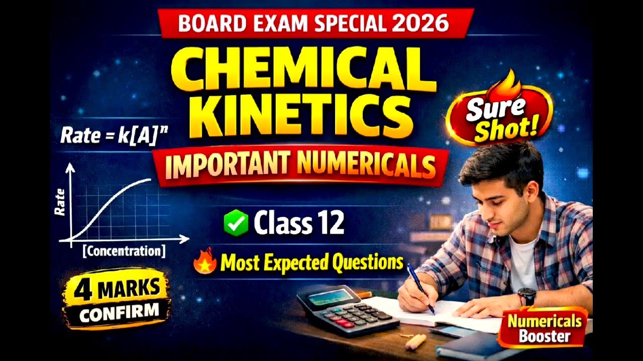Class 12 Chemical Kinetics||Important numericals related to Board Exam 2026