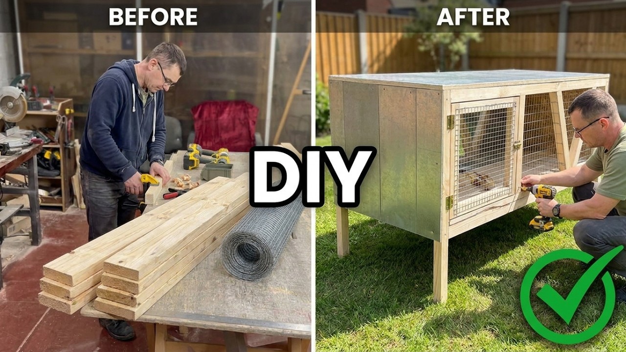 DIY rabbit cage + BONUS: making a bunker feeder!!!