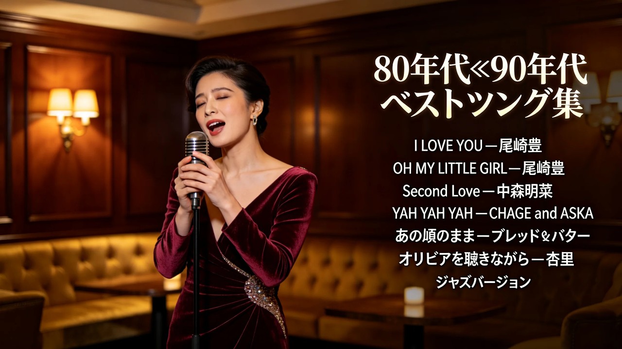 80年代〜90年代 トップヒット日本ラブソング ジャズカバー｜ブレッド＆バター・尾崎豊・杏里・CHAGE and ASKA・中森明菜｜懐かしい夜・しっとり名曲セレクション