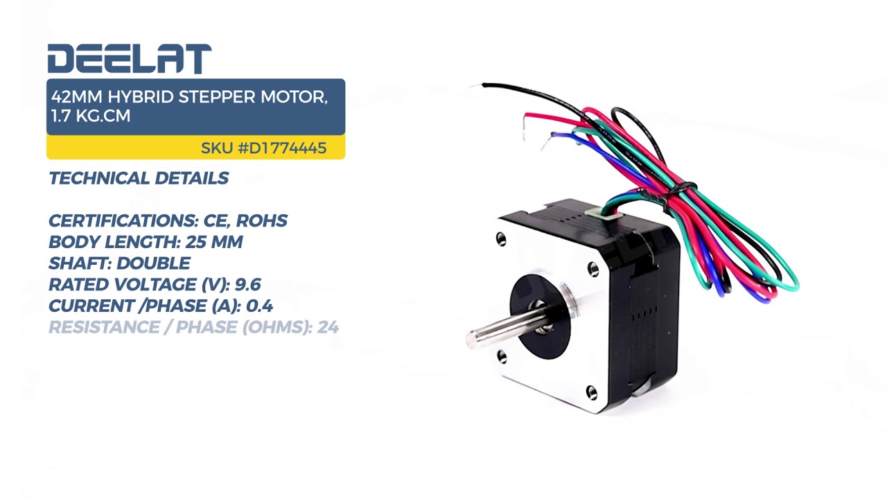 42mm Hybrid Stepper Motor , 1.7 kg.cm