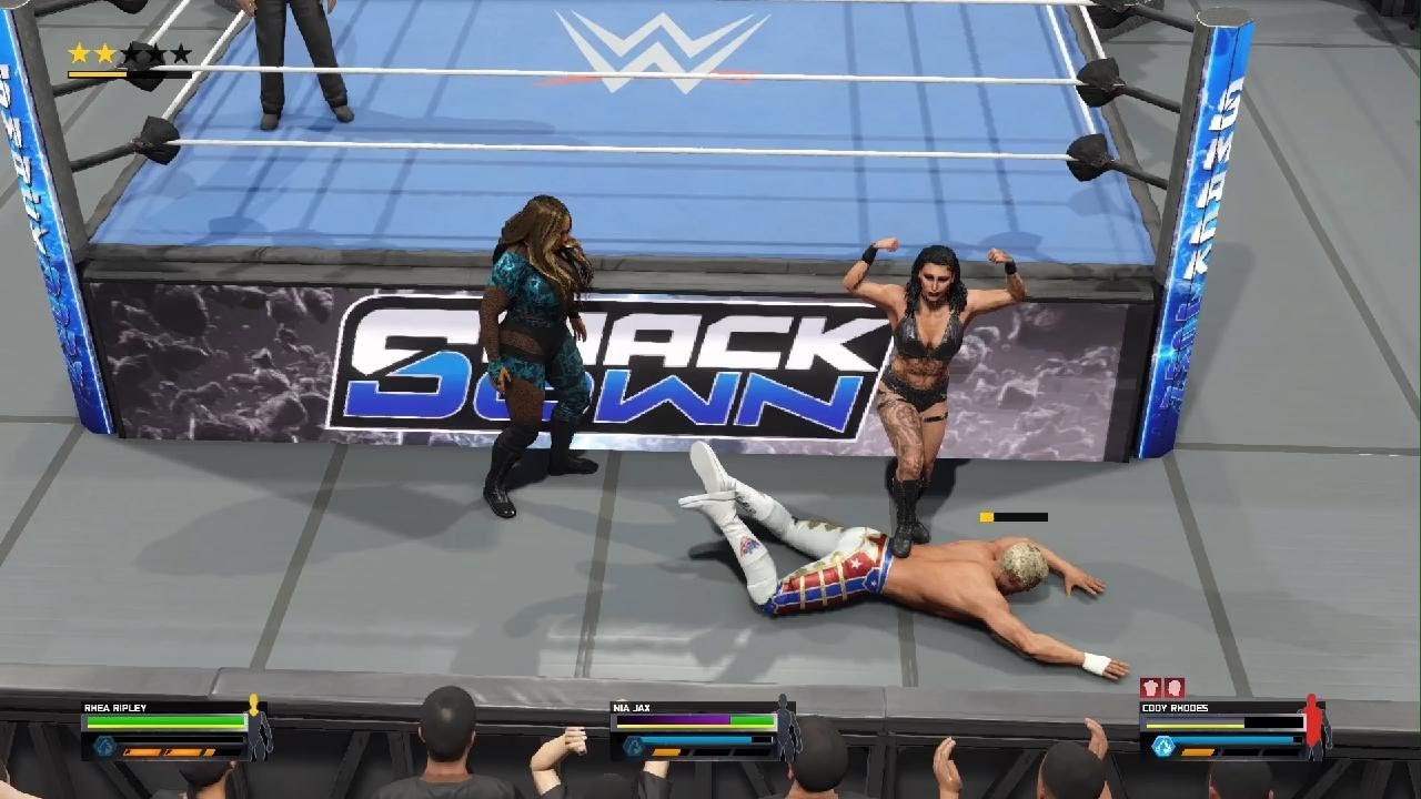 WWE 2K25_ rhea ripley nia jax vs liv morgan