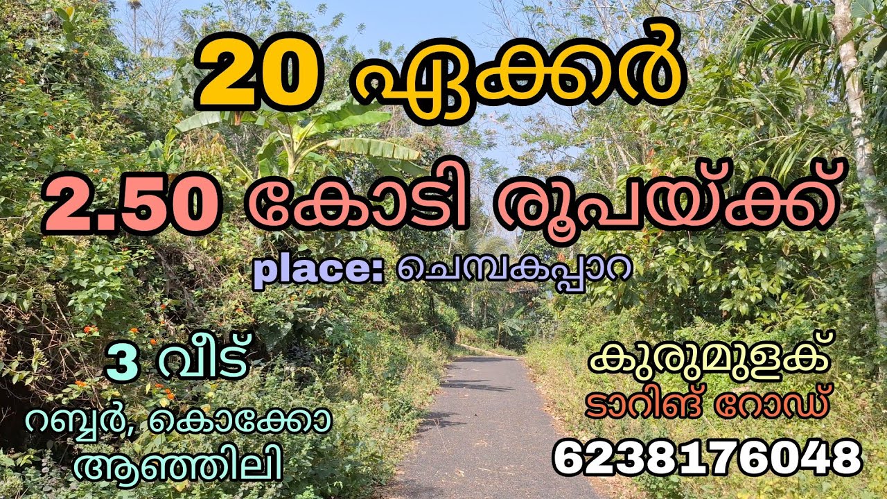 20 ഏക്കർ സ്ഥലം 2.50 കോടി രൂപയ്ക്ക്