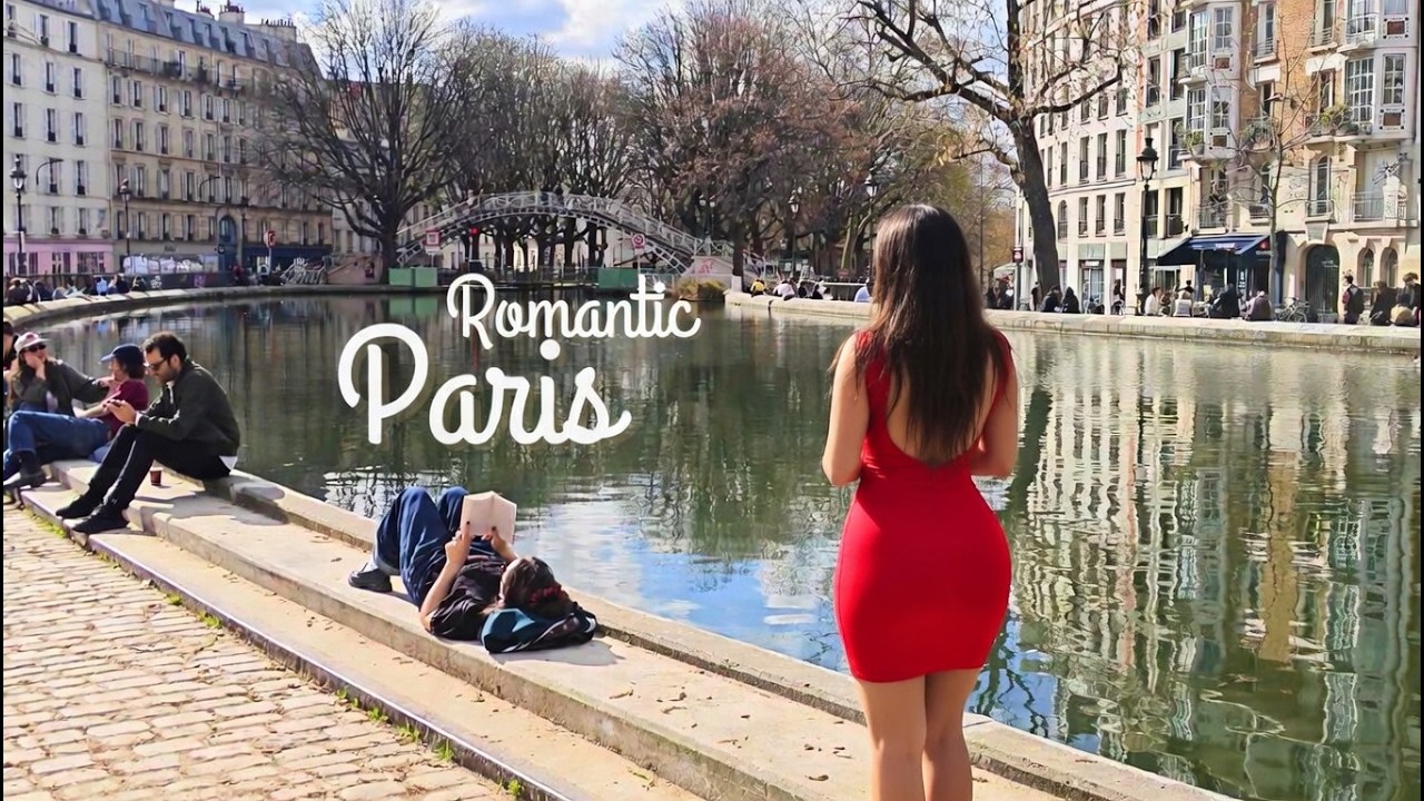 Paris 10e Canal Walk – Trees, Water & People Watching (Silent 17 Min)