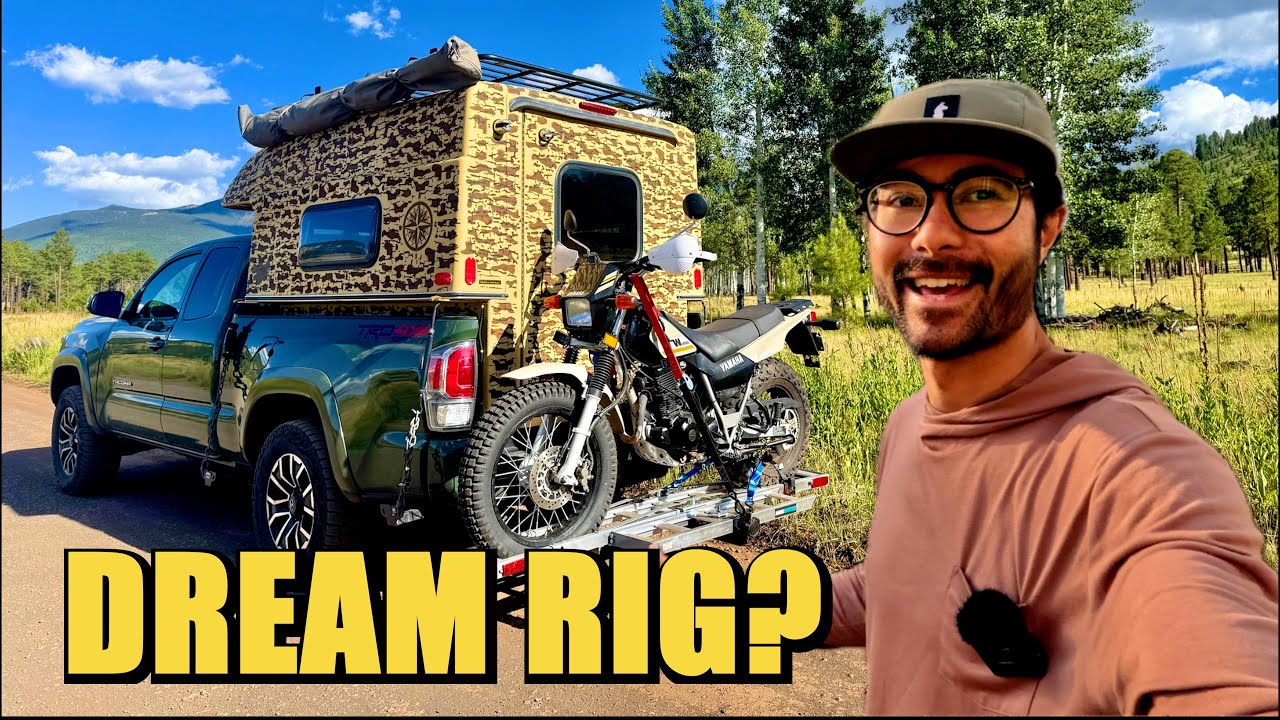 I Finally Took My Truck Camper AND Motorcycle Camping (Tacoma + TW200)