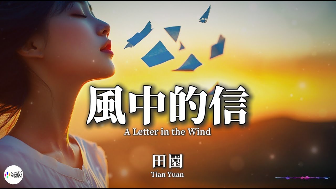 田園 - 風中的信（女版）【Pinyin + Eng Sub | AI音樂視頻 | 繁體拼音英文動態字幕】 Tian Yuan 【田园 - 风中的信（女版）】