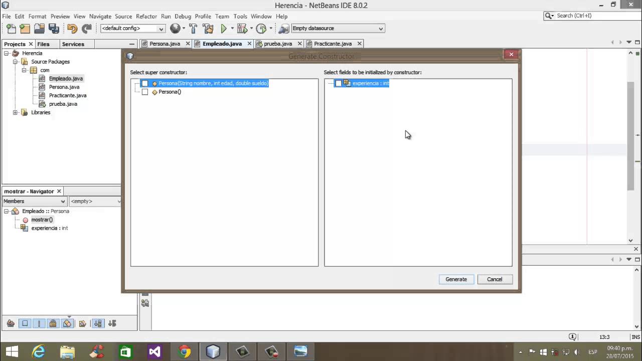Tutorial Java Netbeans #15 - Aplicacion de la herencia en java