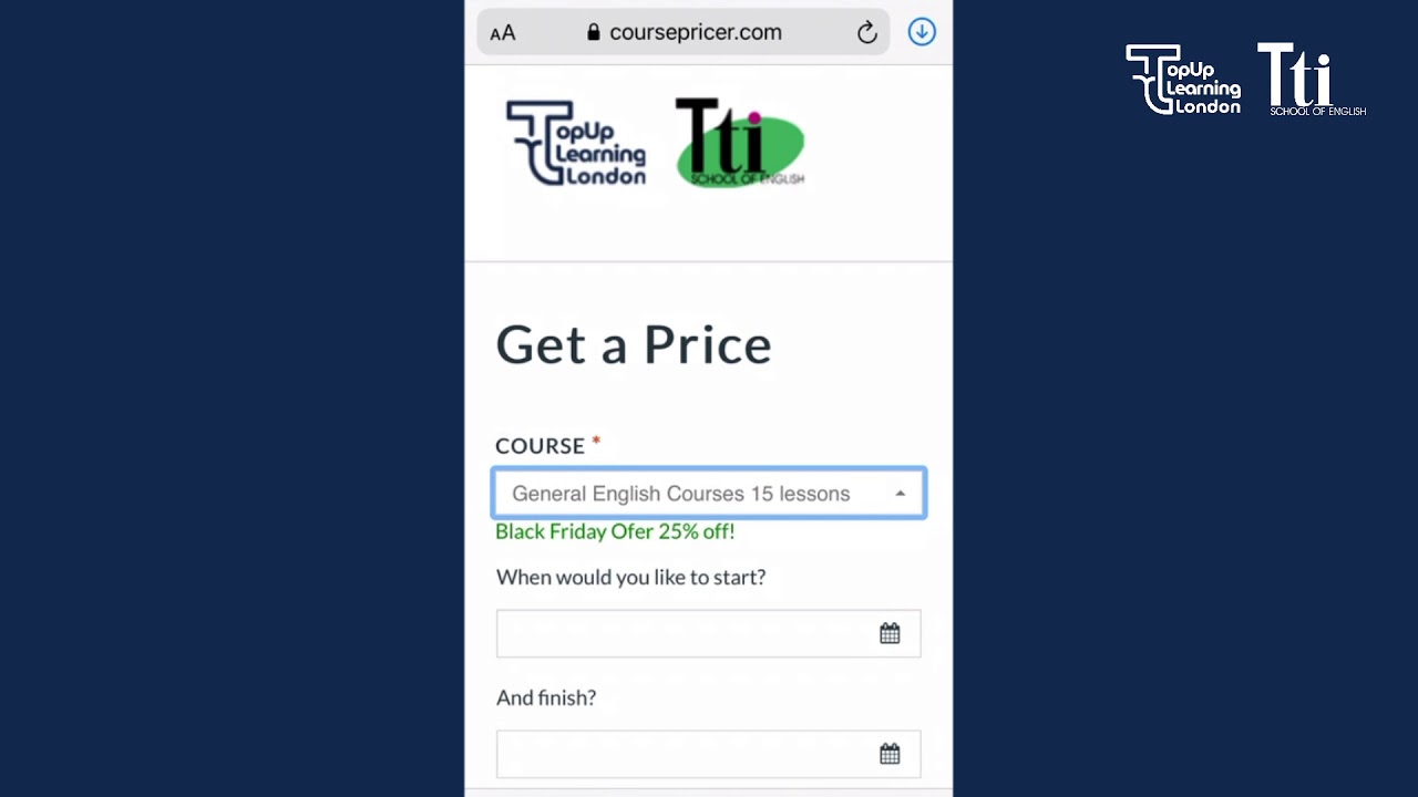 How To Get a Quote | Book A Course Today With &ldquo;Get A Quote&rdquo; at TTI School of English