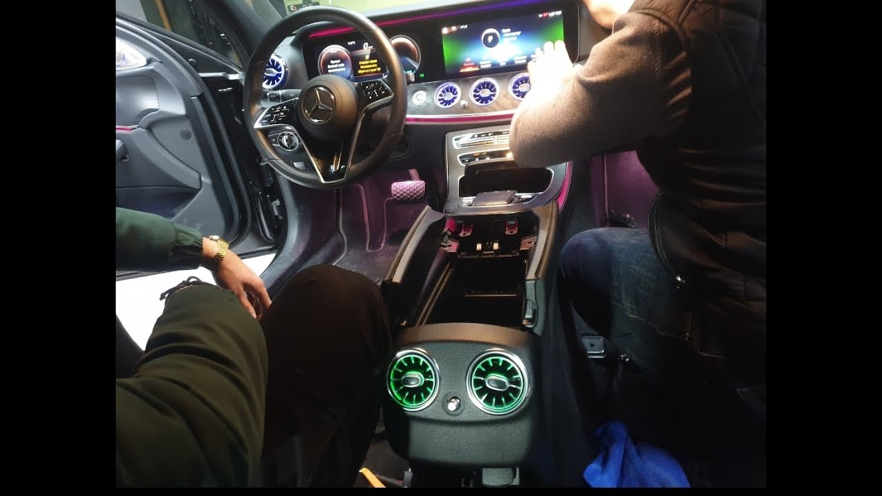 W213 Facelift 2022. 64 color 4D Tweeters, airvents and dinamic covers installed