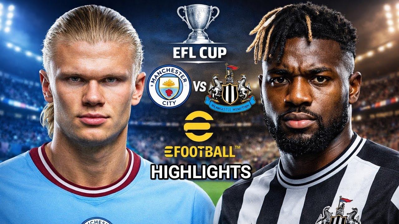 MANCHESTER CITY vs NEWCASTLE UNITED | FULL MATCH HIGHLIGHTS | HAALAND GOAL FEST 🎯| EPL CUP eFootball