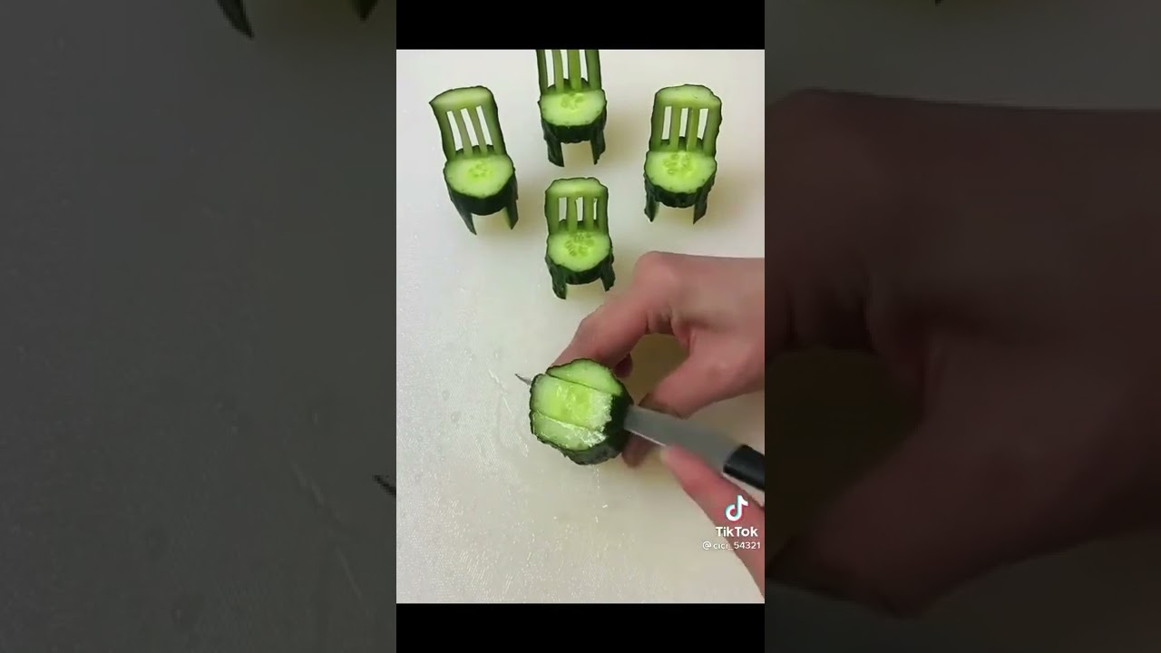 como picar pepino en forma de silla