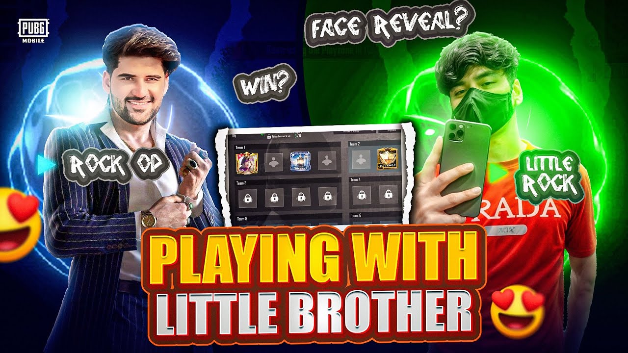Playing 1v1 TDM with little brother 🥇 face reveal | Little Rock vs rock Op | PUBG mobile