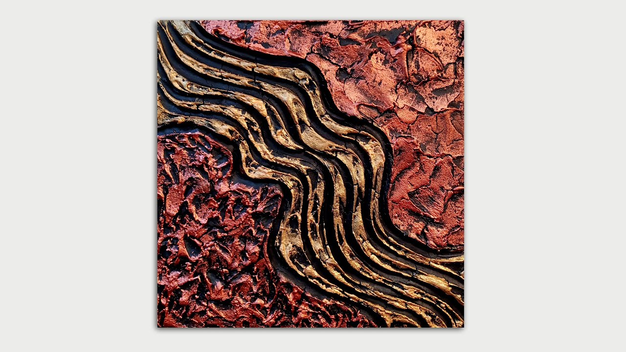Textured Abstract Painting 3-D Art Canvas: Texturing with Modelling Paste