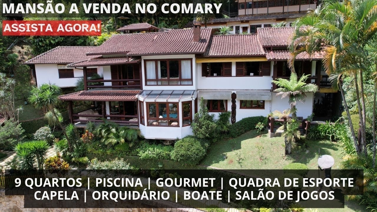 CA0839 | Mansão Mobiliada em condomínio no Comary | Piscina, quadra, boate, orquidário, capela