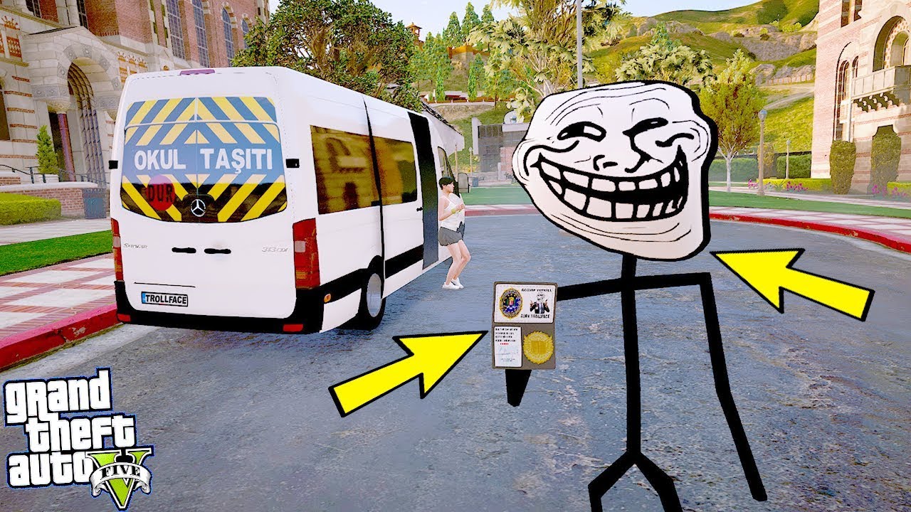 ÖĞRENCİ TROLLFACE OKULDAN KAÇ GÖREVİ! - GTA 5