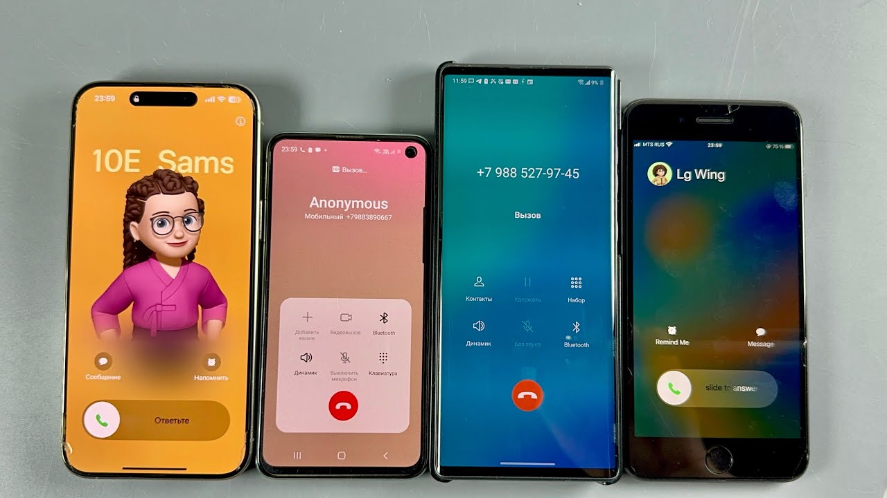 Incoming Call IPhone 15 PRO MAX + Samsung Galaxy S10e + LG Wing + IPhone 8 Plus