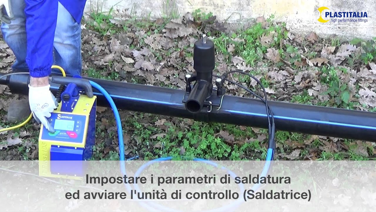 Collare di presa in carico con valvola elettrosaldabile