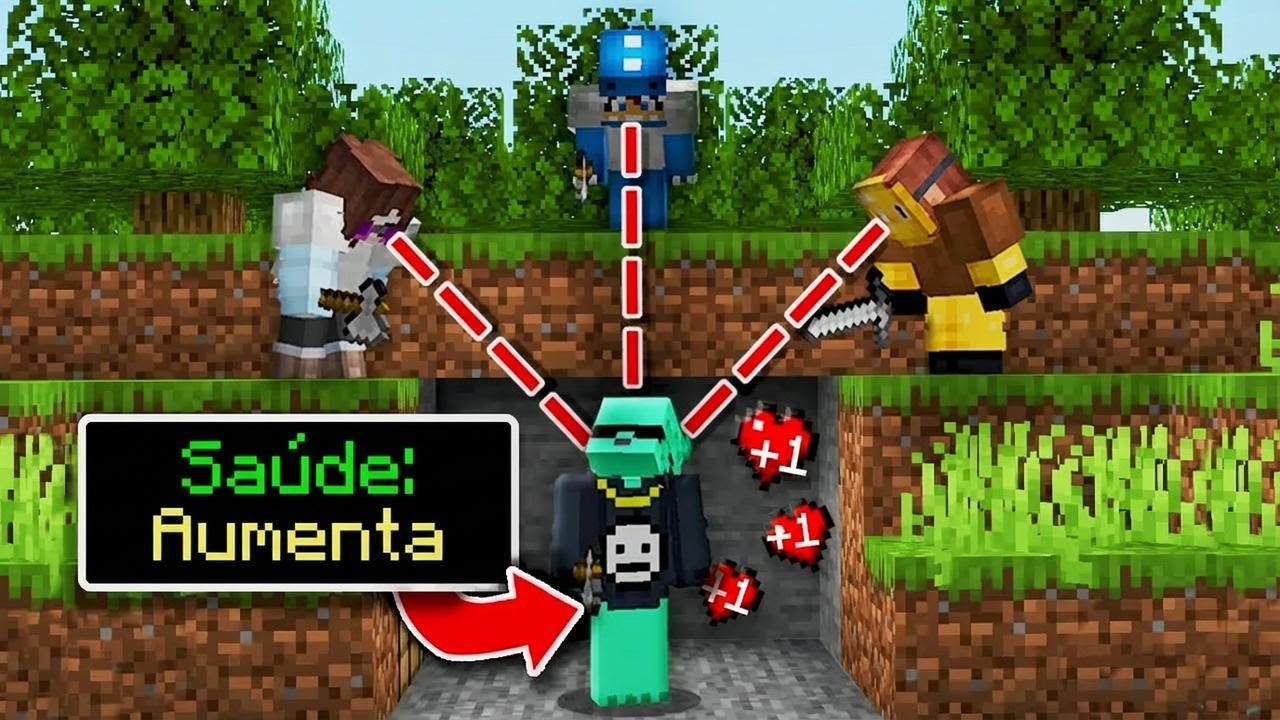 Minecraft Manhunt: Quanto mais me caçam, mais forte eu fico!