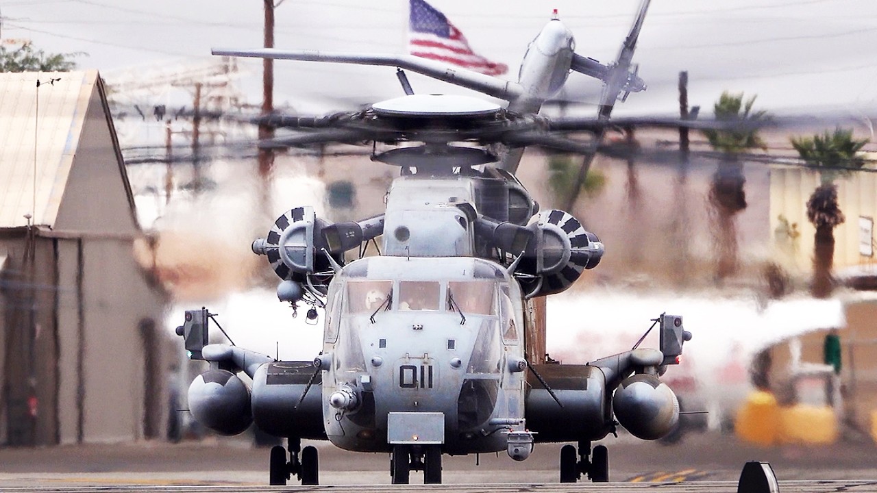 3X CH-53E SUPER STALLION UP-CLOSE LANDINGS AND POWERFUL TAKEOFFS 