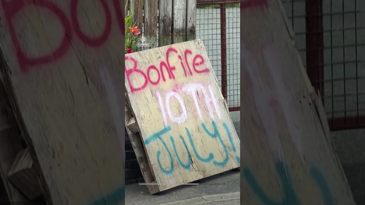 Mosque model placed on top of Northern Ireland bonfire | AJ #shorts