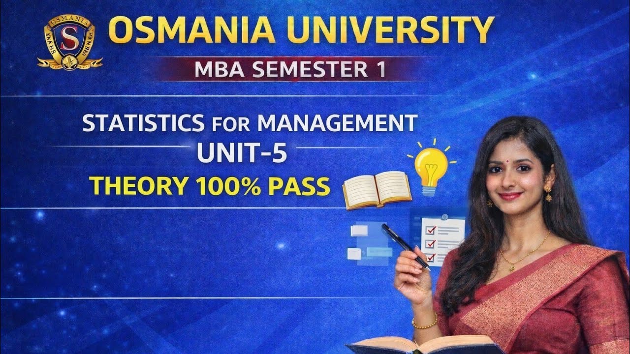 Statistics for management unit - 5 the explanation in telugu(mba 1st sem)