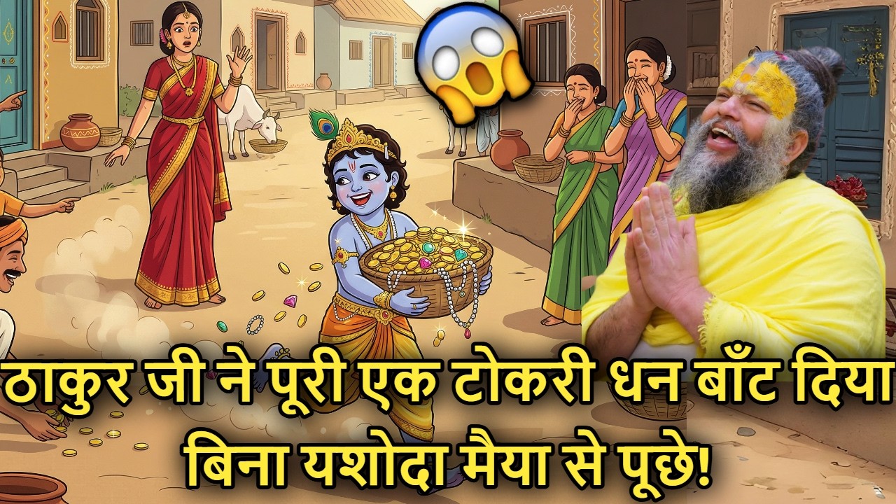 😂💰 Thakur Ji Ne Puri Tokri Dhan 💸 Baant Diya… Bina Yashoda Maiya Se Puchhe!