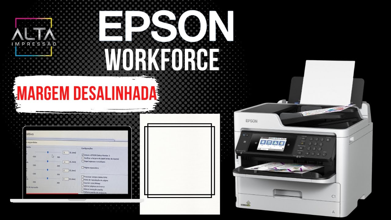 Impressão com margem desalinhada - Epson Workforce