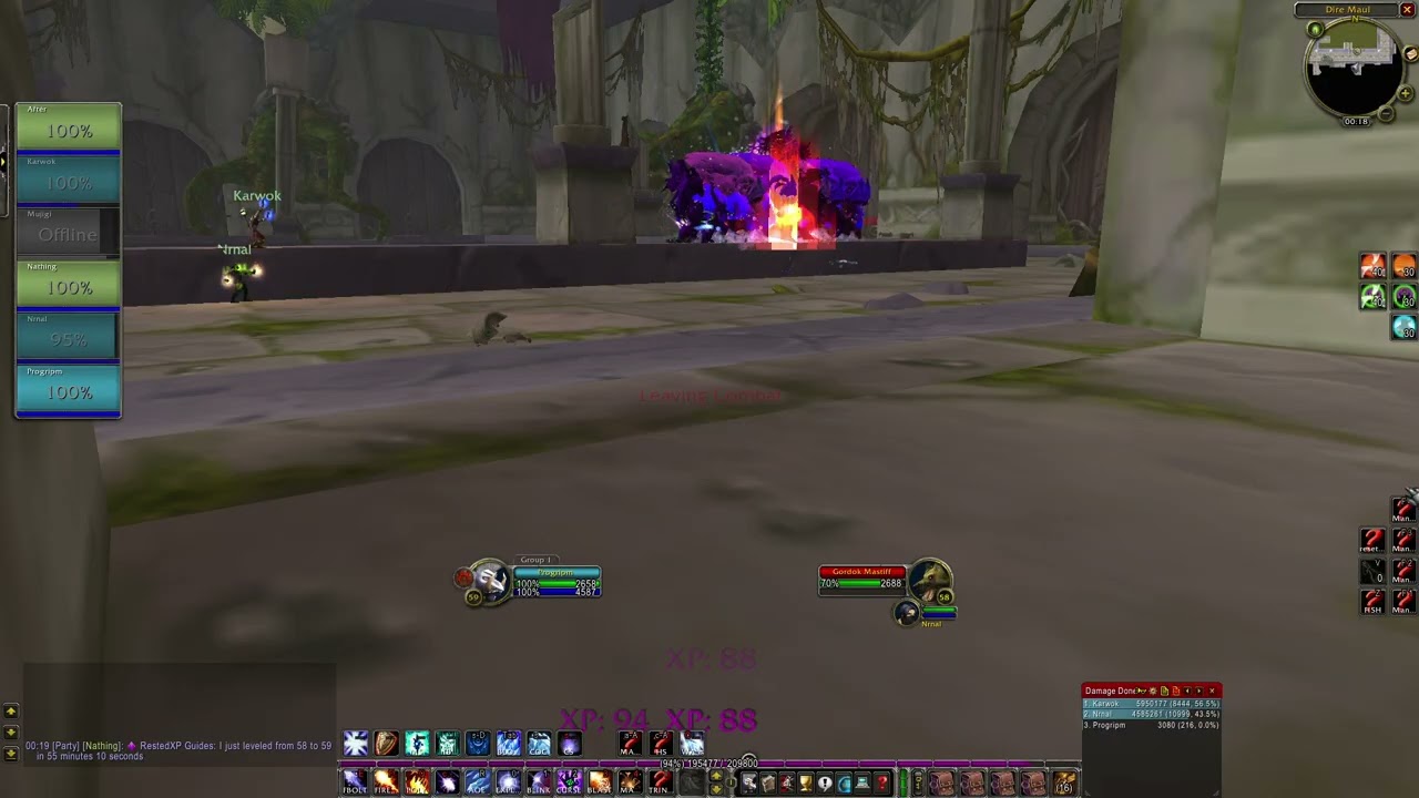 MAGE HITS lvl 60 in DIRE MAUL BOOST BEFORE TBC PREPATCH
