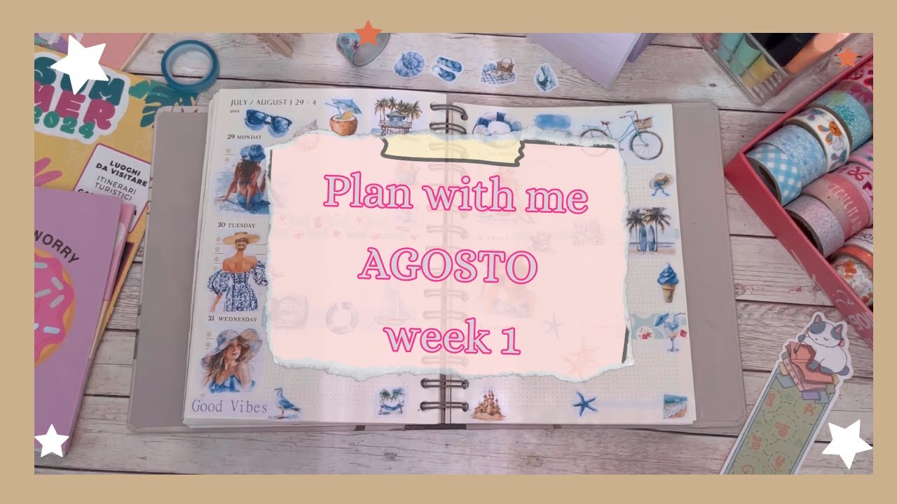 PLAN WITH ME | AGOSTO week 1 agenda kokonote | Tema Santorini