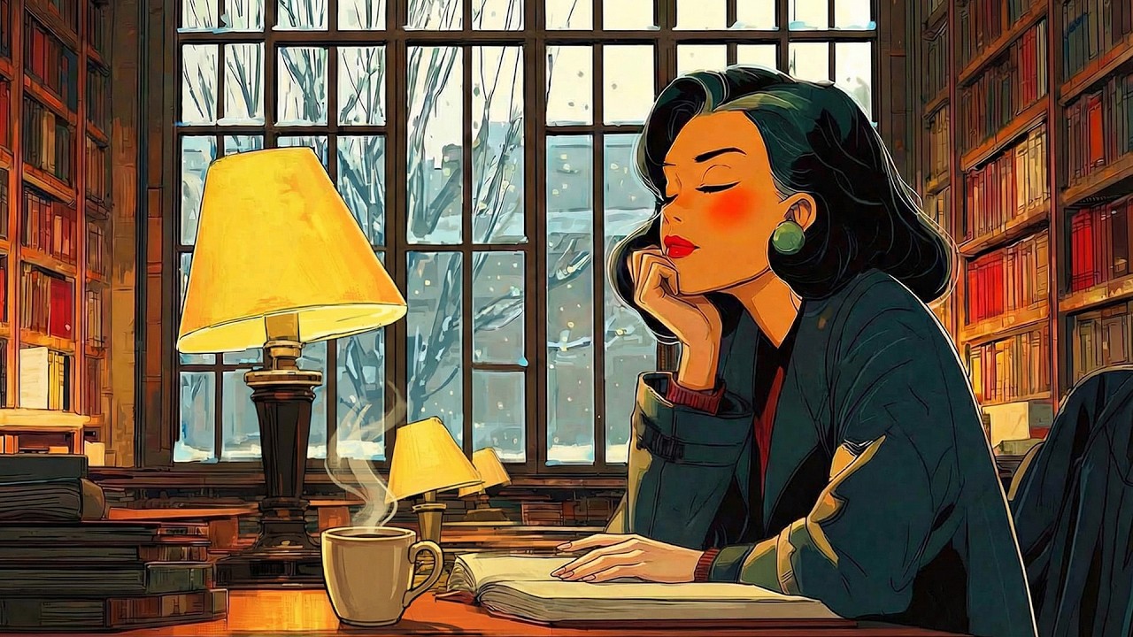 Winter Jazz Playlist | 눈 내리는 도서관의 창가, 고요한 공부 시간 위로 빈티지 재즈가 흐른다.