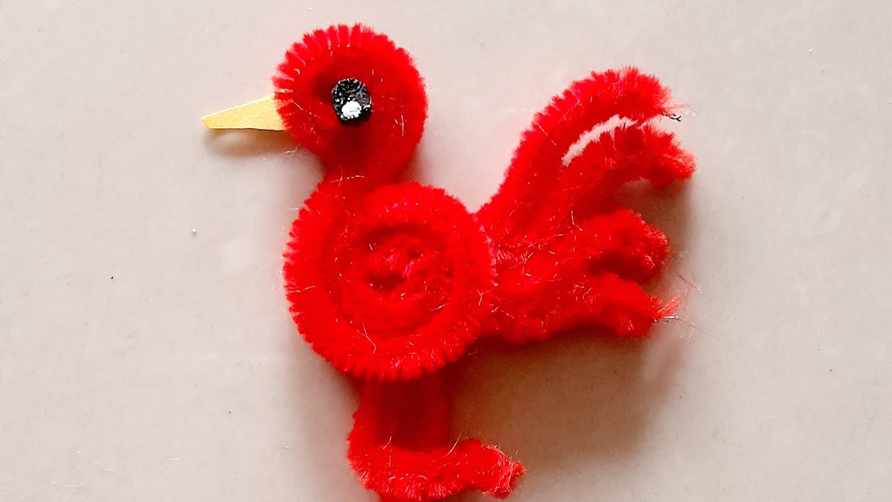 Diy handmade easy bird  🐦 making using pipe cleaner #diy #craft #pipecleanercraft #art #bird #cute